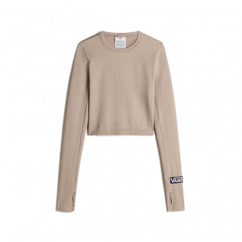 MTE Crosspath Seamless LS Crop Mushroom