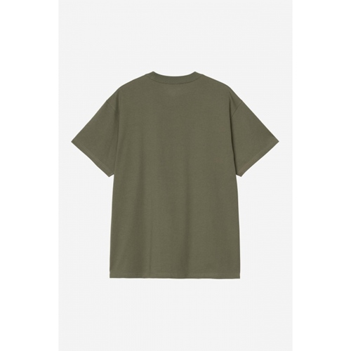 S/S Script Embroidery T-Shirt Leaf White