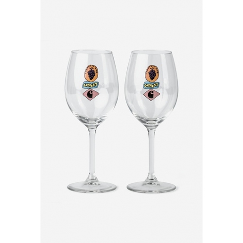 Stacked Grapes Wine Glass Set Clear