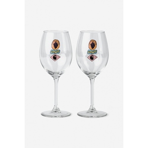 Stacked Grapes Wine Glass Set Clear