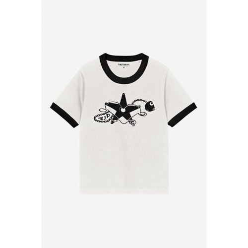 W S/S Outlaw Star Ringer T-Shirt Wax Bla