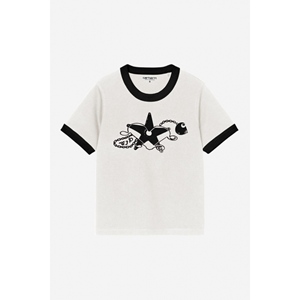 W S/S Outlaw Star Ringer T-Shirt Wax Bla