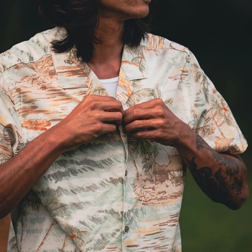 Gonzo SS Button Up Shirt Sea Foam