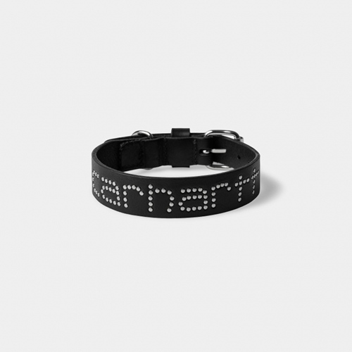 Script Studs Dog Collar Black S-M