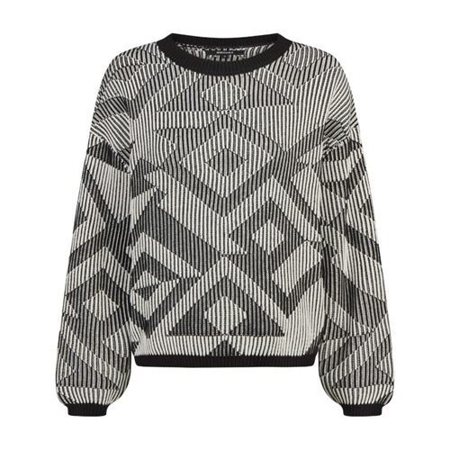 Ribby Knit Black White