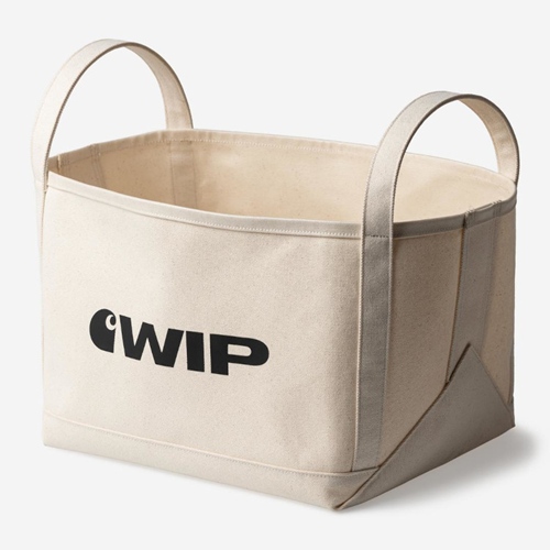 WIP Magazine Canvas Basket Natural