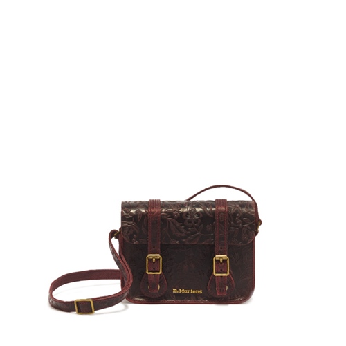 7" Leather Satchel Cherry Red