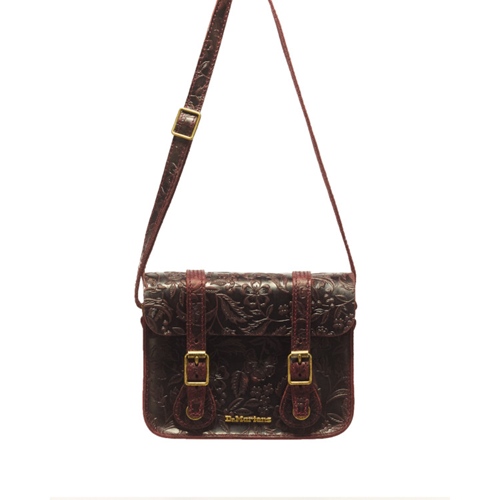 7" Leather Satchel Cherry Red
