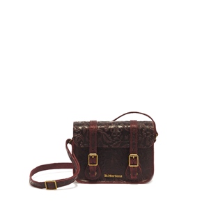 7" Leather Satchel Cherry Red