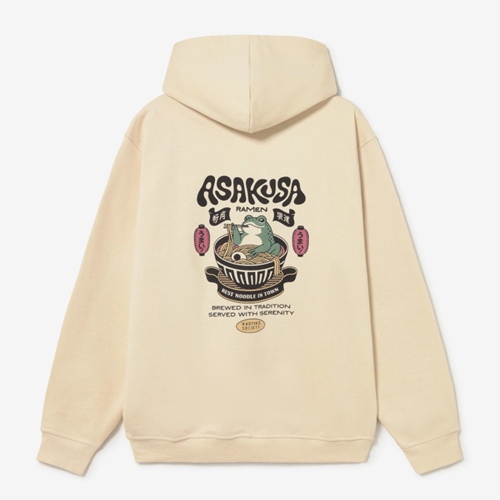 Asakusa Ramen Frog Oversized Hoodie Ivor
