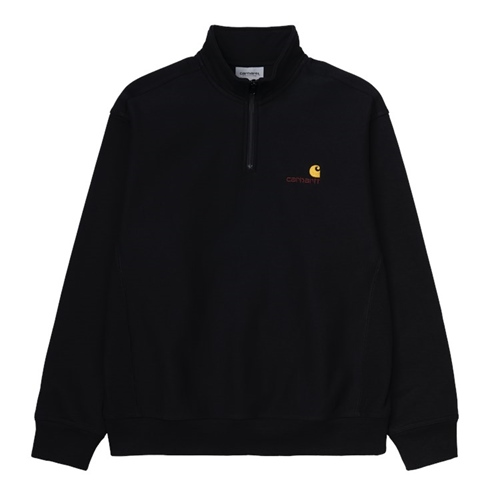 Half Zip American Script Black