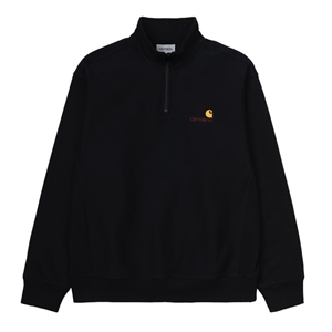 Half Zip American Script Black