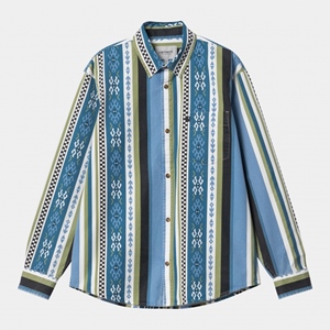 L/S Coba Stripe Shirt Piscine Black
