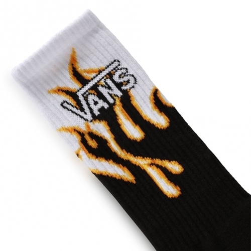 Onyx Flame Crew Socks White