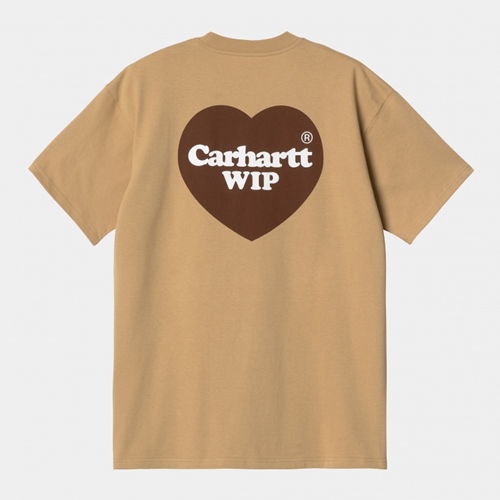 S/S Double Heart T-Shirt Dusty H Brown