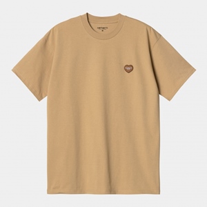 S/S Double Heart T-Shirt Dusty H Brown