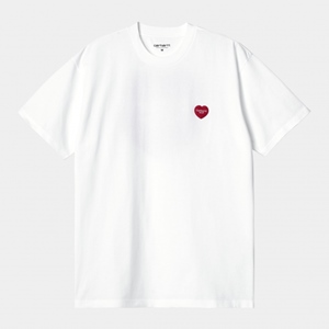 S/S Double Heart T-Shirt White