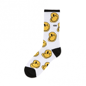 Smiley Drip Crew Socks Black