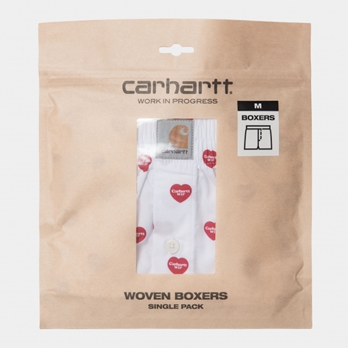 Cotton Boxer Heart Print White