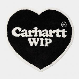 Heart Rug Black White