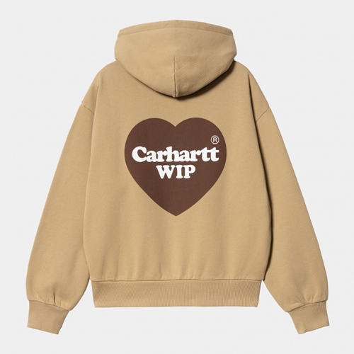 W Hooded Heart Sweat Dusty H Brown