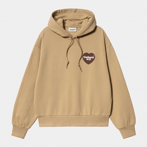 W Hooded Heart Sweat Dusty H Brown