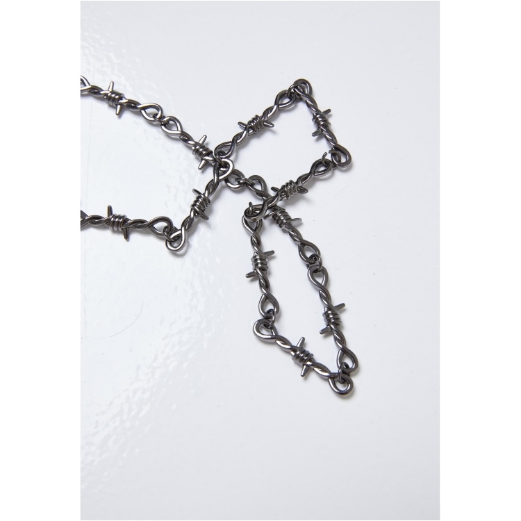 Necklace - Gunmetal Korrekt Barbed Wire Streetwear