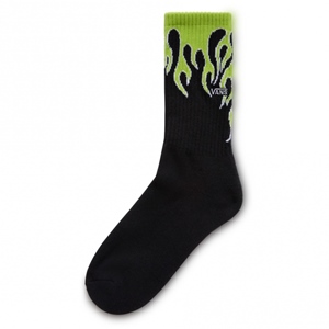 Flaming Vans Crew Black Lime Green