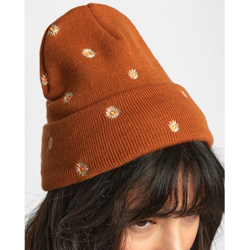 Embroidered Essential Beanie Caramel