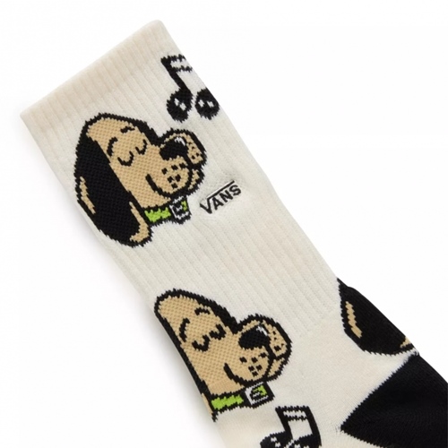 Singing Pup Crew Sock Antique White