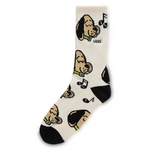 Singing Pup Crew Sock Antique White