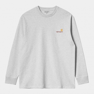 L/S American Script T-Shirt Ash Heather