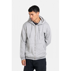 Staple Logo Zip Hoodie Grey Melange