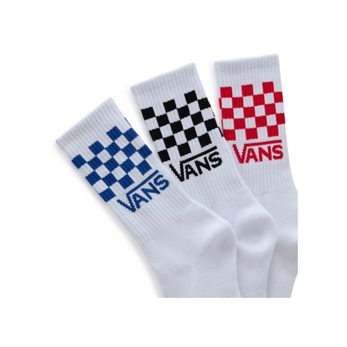 Drop V Classic Check Crew Sock Red Blue