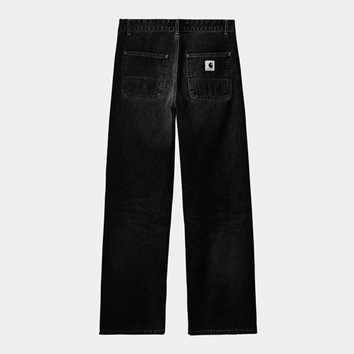 W Simple Pant Black Stone Washed