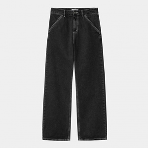 W Simple Pant Black Stone Washed