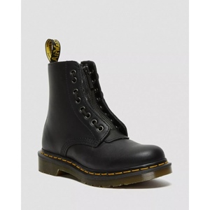 1460 Pascal Front Zip Black Nappa Boots