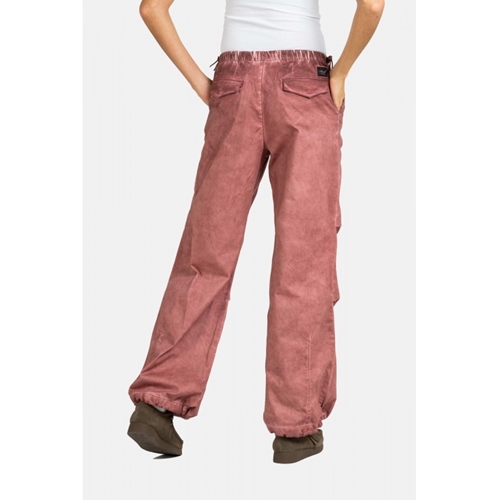 Women Parachute Pant Bark Brown Cold Dye