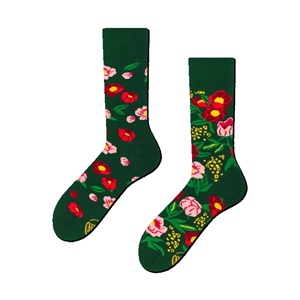 Many Mornings Socken Flower Power Green