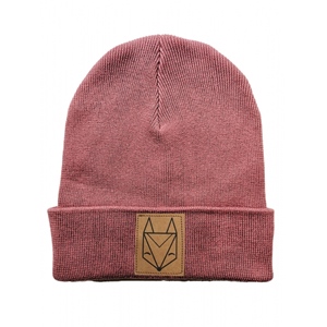 Rib Beanie Hibiscus Brauner Patch