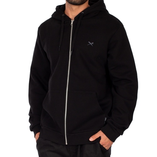 Mini Flag 2 Zip Hoodie Uni Black