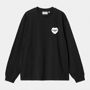 W L/S Heart Bandana T-Shirt Black White