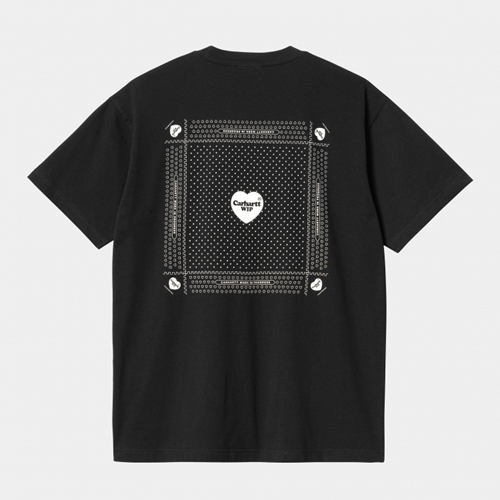 S/S Heart Bandana T-Shirt Black White