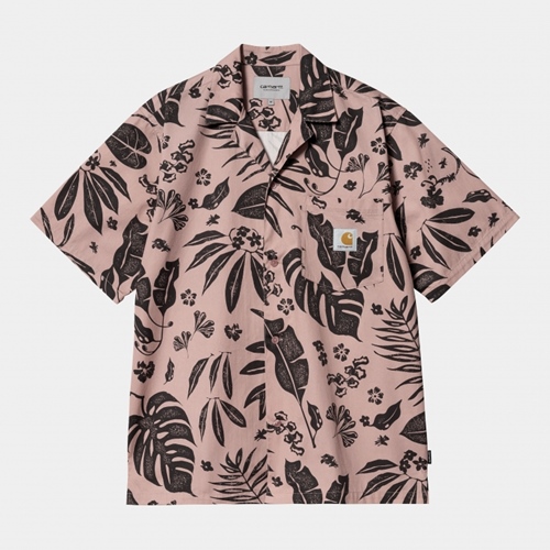 S/S Woodblock Shirt Glassy Pink