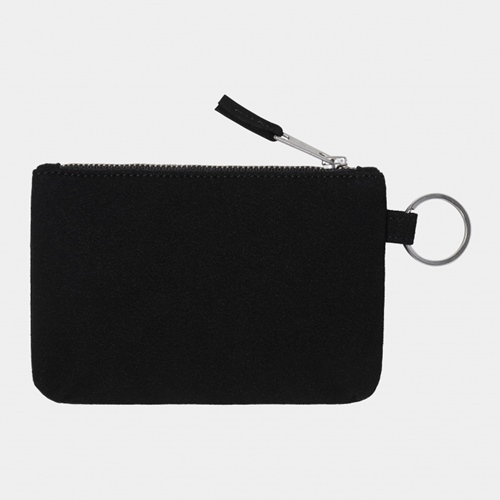Suede Zip Wallet Black