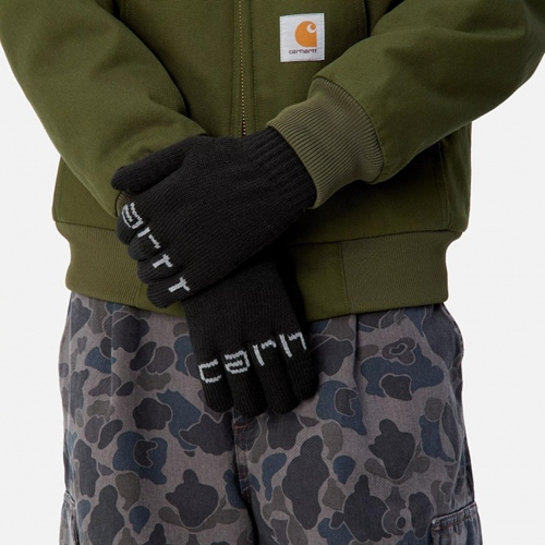 Script Gloves Black Grey Heather