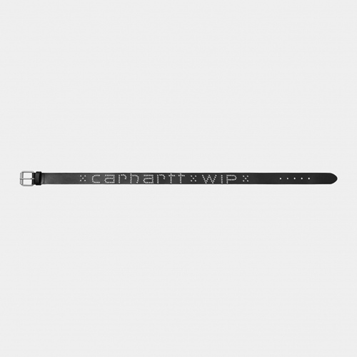 Script Studs Belt Black Silver