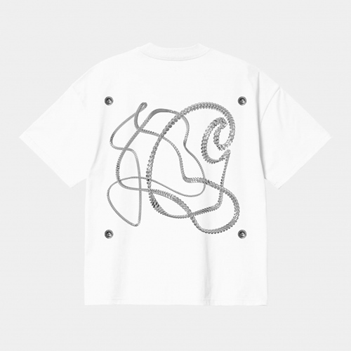 W S/S Chain Link T-Shirt White Silver