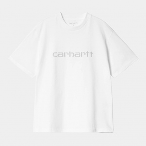 W S/S Rivet Script T-Shirt White Silver