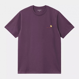 S/S American Script T-Shirt Huckleberry